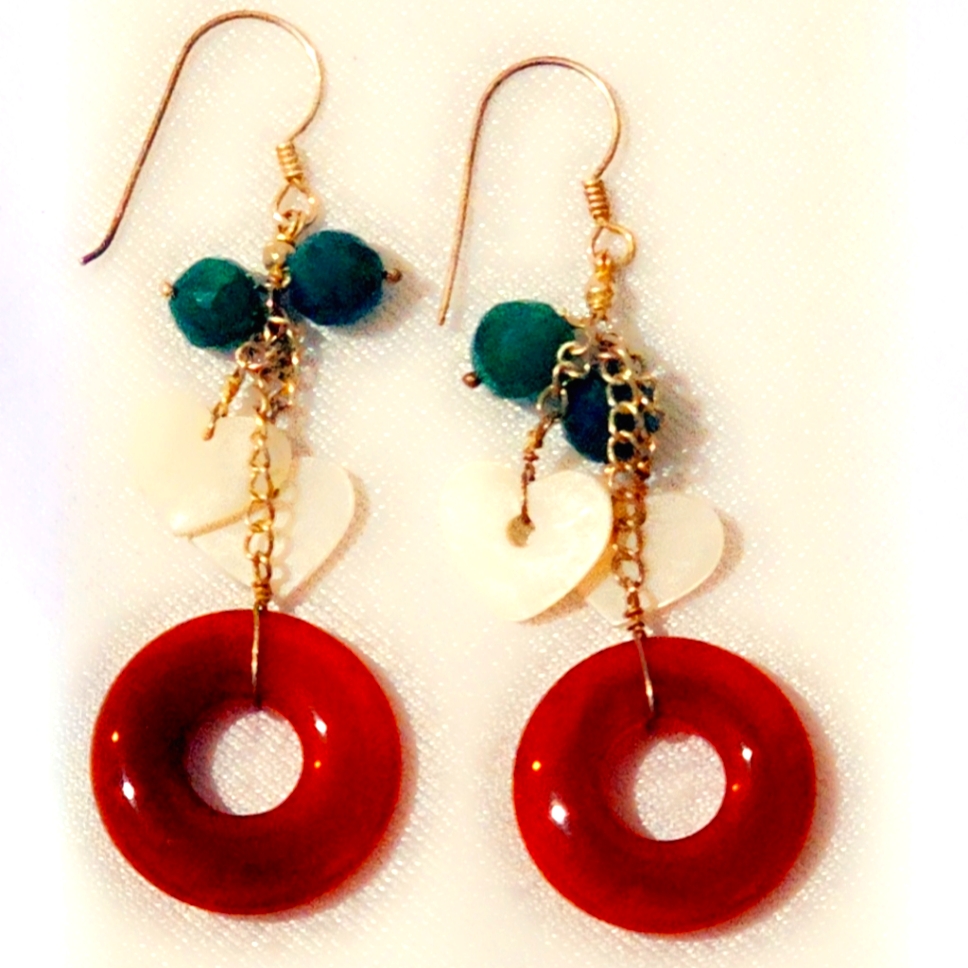 Sterling Silver Gemstone Dangle Earrings 68$